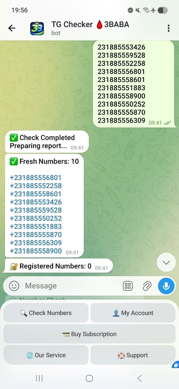 Bulk Telegram Number Checker Tool Dashboard